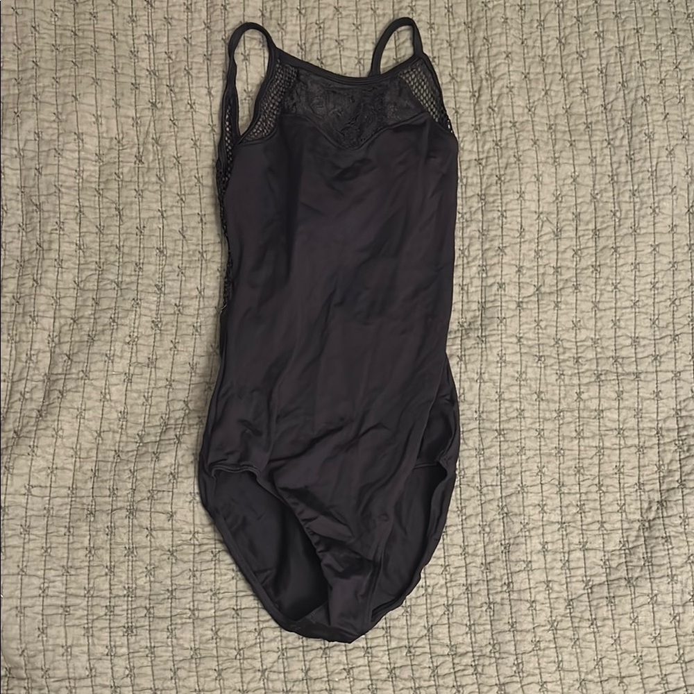 Black Mesh and Lace Leotard